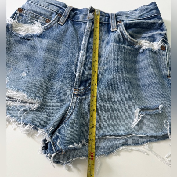 Agolde Distressed Jean Shorts Size 24 - Picture 11 of 12